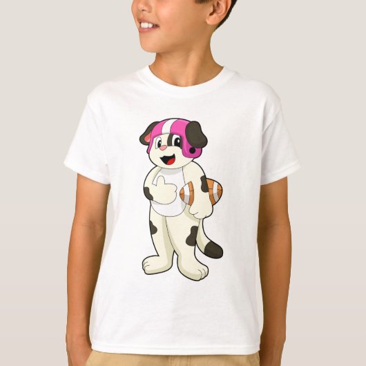 Dog op Football Sport T-shirt (Voorkant)