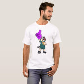 Dog op Football Sport T-shirt (Voorkant volledig)