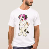 Dog op Football Sport T-shirt (Voorkant)