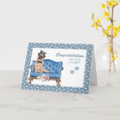 Dog op het Afstuderen van de Couch Kaart (Gele Bloem)