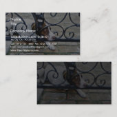 Dog op ijzerhandwerk visitekaartje (Voorkant / Achterkant)