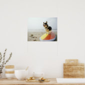 Dog op surfbord poster (Keuken)