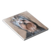 Dog op textielachtergrond notitieblok (Schuin)