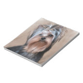 Dog op textielachtergrond notitieblok (Linkerzijde)