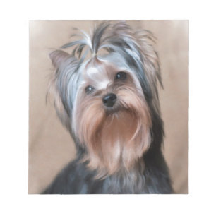 Dog op textielachtergrond notitieblok