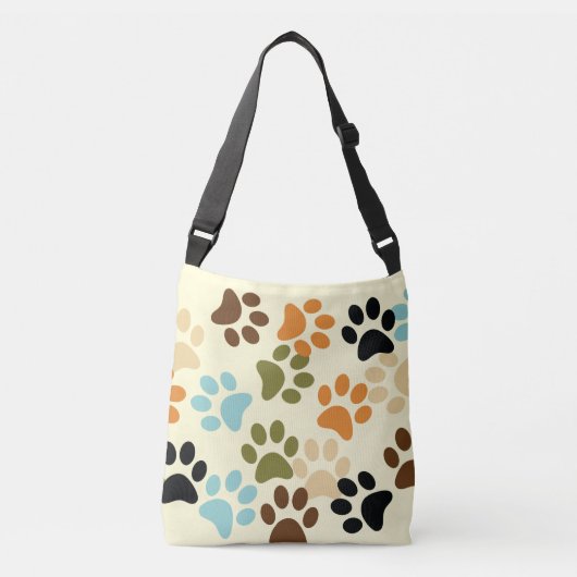Dog-opdruk in retrokleuren crossbody tas (Voorkant)