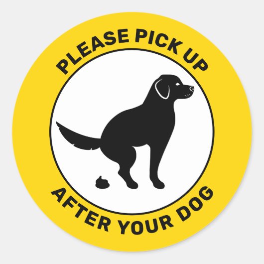 Dog ophalen Neem na uw hond op Ronde Sticker (Voorkant)