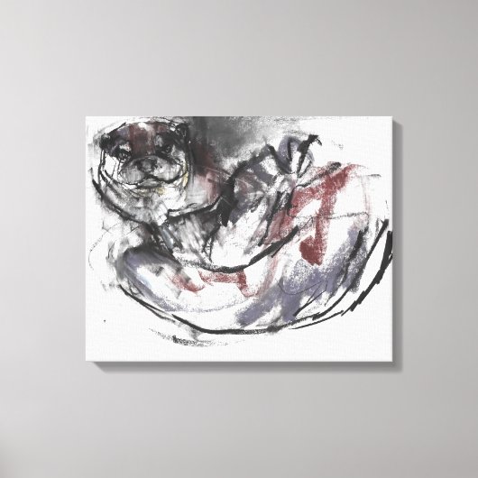 Dog Otter Canvas Afdruk (Voorkant)