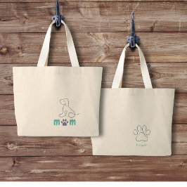 Dog Outline Dog Mom Canvas tas