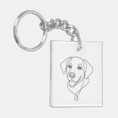 Dog Outline Sleutelhanger (Voorkant Links)
