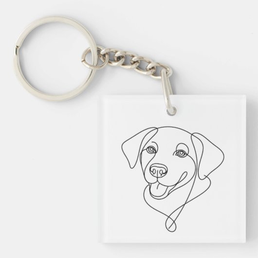 Dog Outline Sleutelhanger (Voorkant)