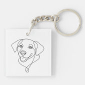 Dog Outline Sleutelhanger (Achterkant)