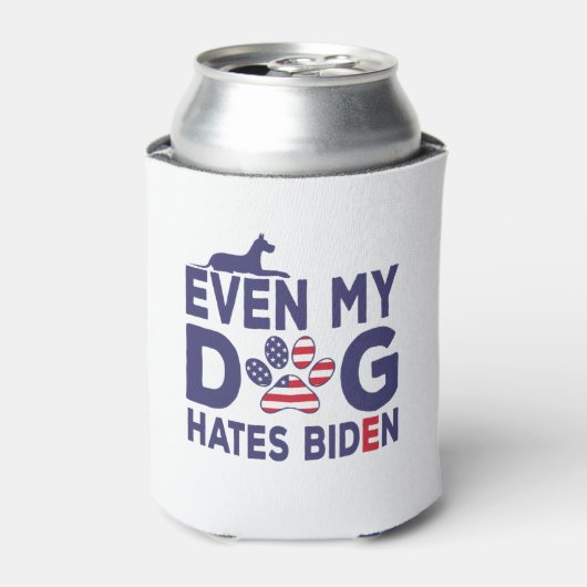 Dog Owner Anti-Biden - Zelfs mijn hond haat Biden  Blikjeskoeler (Blikje Voorkant)