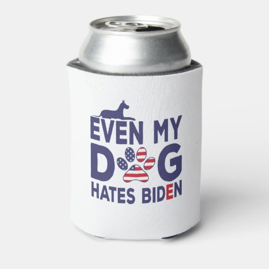 Dog Owner Anti-Biden - Zelfs mijn hond haat Biden  Blikjeskoeler (Blikje Achterkant)