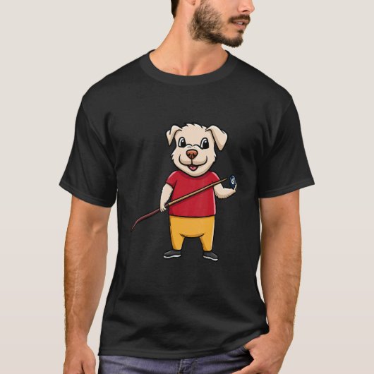 Dog Owner Billiard Ball Snooker Pool Player Paw Lo T-shirt (Voorkant)