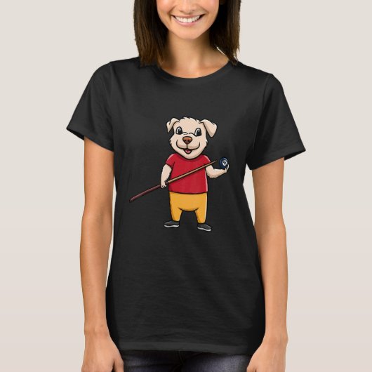 Dog Owner Billiard Ball Snooker Pool Player Paw Lo T-shirt (Voorkant)