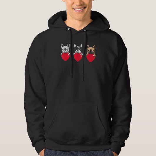 Dog Owner Frenchie Heart Pet Animal French Bulldog Hoodie (Voorkant)