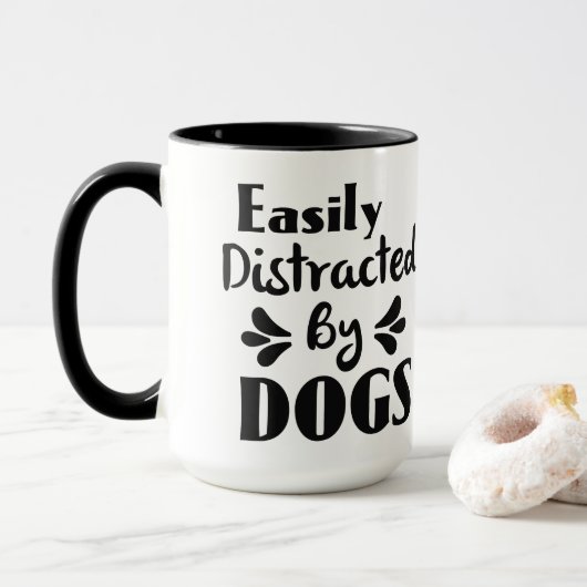 Dog Owner Lover Fun Message Coffee Tea Mok (Met donut)