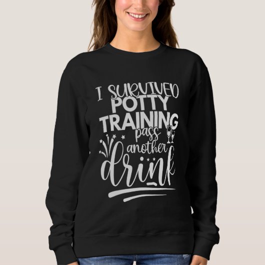 Dog Owner Wine Joke I Survived Puppy Potty Traini Trui (Voorkant)