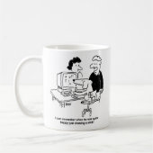 Dog Owner with Dog at Computer Koffiemok (Links)