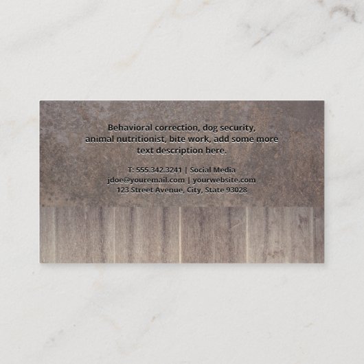 Dog Pack | Dierenbescherming en -opleiding Visitekaartje (Achterkant)