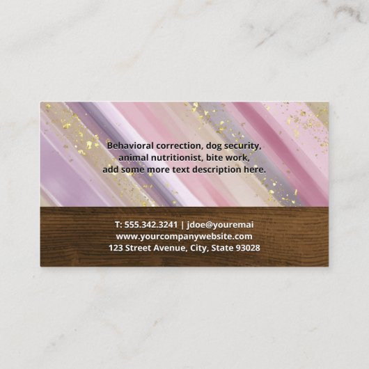 Dog Pack | Hout | Handgeschilderd Visitekaartje (Achterkant)