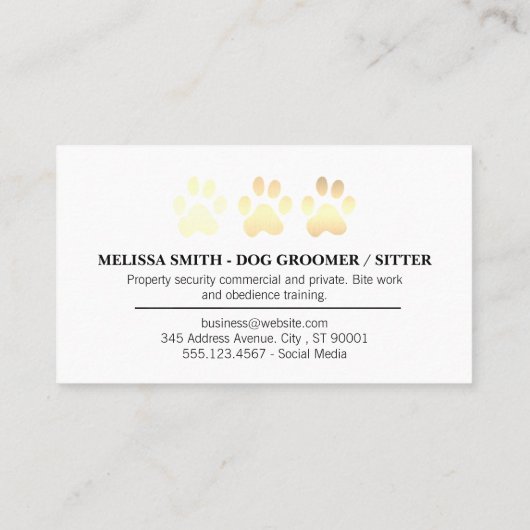 Dog Pack | Trainer | Visitekaartje poten (Achterkant)