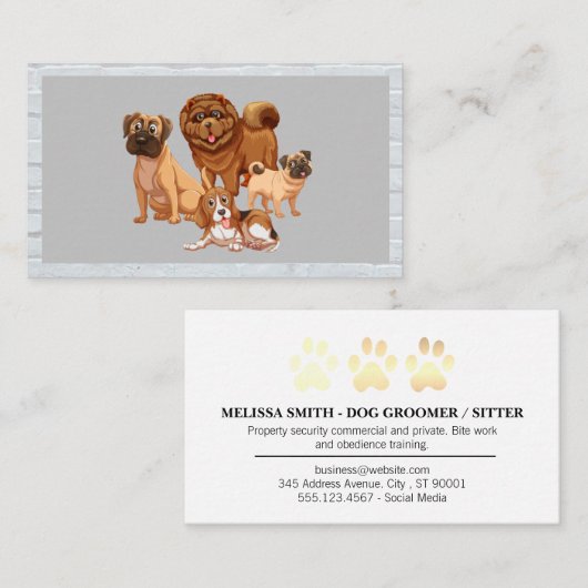 Dog Pack | Trainer | Visitekaartje poten (Voorkant / Achterkant)