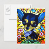 DOG PAINTING ART CHIHUAHUA - MULTI BRIEFKAART (Voorkant / Achterkant)