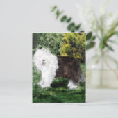 Dog Painting Old English Sheepdog Briefkaart (Staand voorkant)