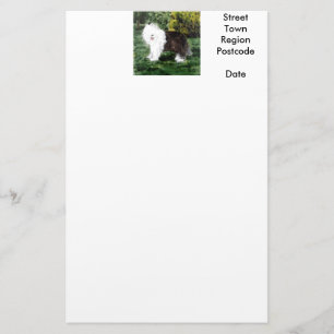 Dog Painting Old English Sheepdog Personalized Briefpapier