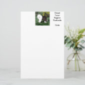 Dog Painting Old English Sheepdog Personalized Briefpapier (Staand voorkant)