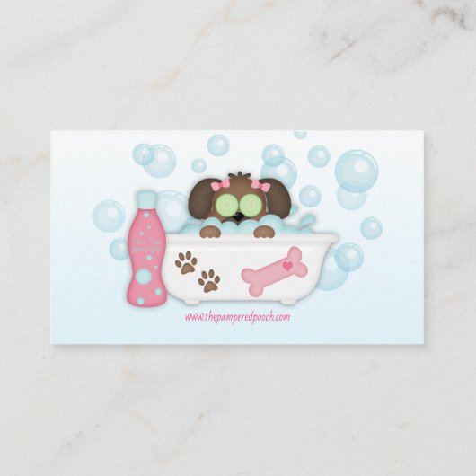 Dog Pampered Grooming Wash Visitekaartje (Achterkant)