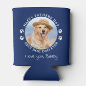 Dog Pap Persoonlijke foto Happy Fathers Dag Blikjeskoeler (Achterkant)