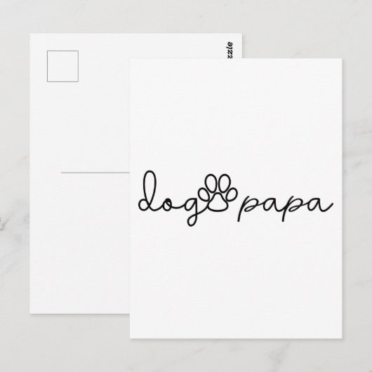 Dog Papa, Dog Paw, Hondenliefhebber, Vaderdag Gift Briefkaart (Voorkant / Achterkant)