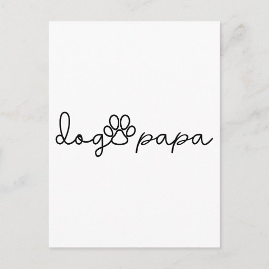 Dog Papa, Dog Paw, Hondenliefhebber, Vaderdag Gift Briefkaart (Voorkant)