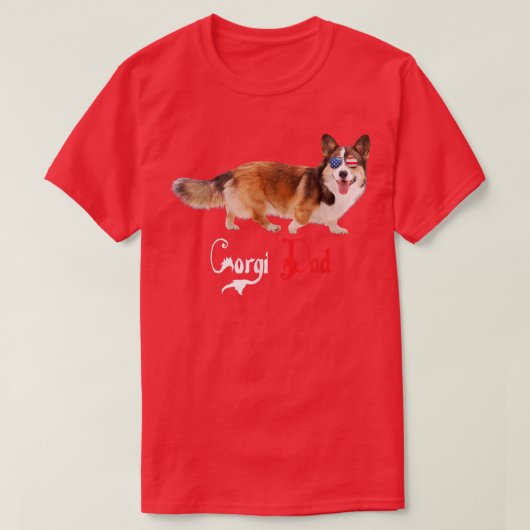 Dog Papa Puppy Dad Corgi T-shirt (Design voorkant)