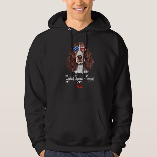Dog Papa Puppy Dad English Springer Spaniel Hoodie (Voorkant)