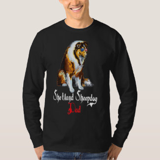 Dog Papa Puppy Dad Shetland Sheepdog T-shirt