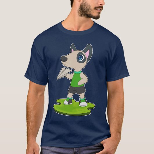 Dog Paper airplane T-shirt (Voorkant)