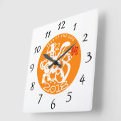 Dog Papercut Chinees nieuwjaar geboortedag OWC Vierkante Klok (Hoek)