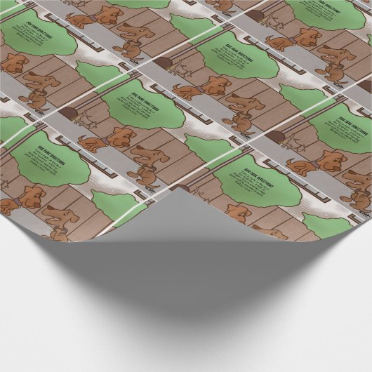 Dog Park Richtingen Cadeaupapier (Hoek)