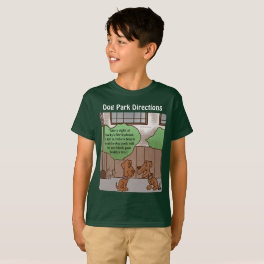 Dog Park Routebeschrijving Boy's T-shirt (Voorkant volledig)