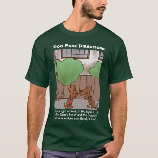 Dog Park Routebeschrijving Mannen Green T-Shirt (Voorkant)