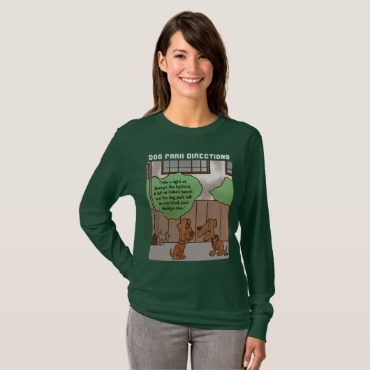 Dog Park Routebeschrijving Vrouwen lange mouwen T-shirt (Voorkant volledig)
