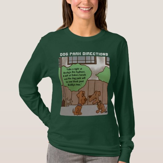 Dog Park Routebeschrijving Vrouwen lange mouwen T-shirt (Voorkant)