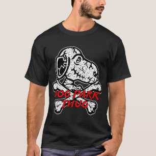 Dog Park Thug Dog Crossbones Skelet Kruisbotten P T-shirt