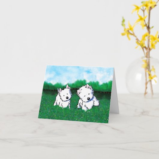 Dog Park Westies Kaart (Gele Bloem)