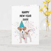 Dog Party - Animals Holiday - Nieuwe Jaren Kaart (Gele Bloem)