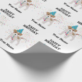 Dog Party - Animals op Birthday Party Name Cadeaupapier (Hoek)